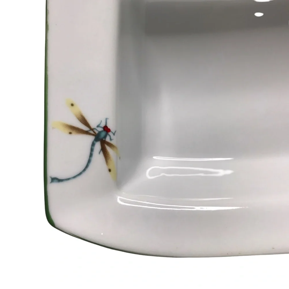 Wild Garden Floral Baking Dish Presentable Ovenware Loaf Pan Christmas Dragonfly